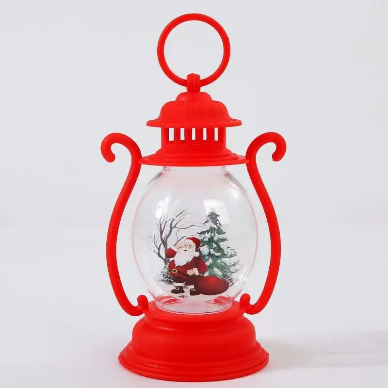 Christmas Hanging Lamp Lantern Lights Glittering Snow Globe Lantern Christmas Tree Ornaments Xmas Gifts New Year Decor Lights